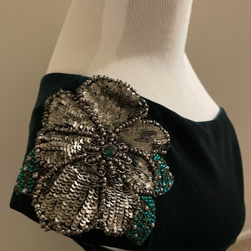 Elegant Dark Green One-Shoulder cocktail Dress